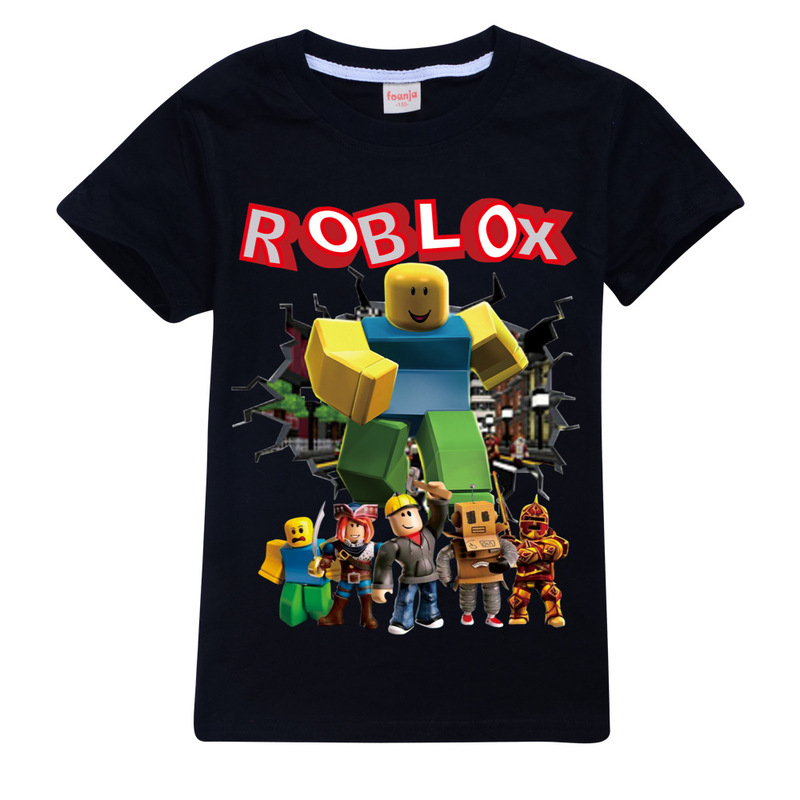 Roblox Cross-Border Trendy Kidsren's Clothing Summer Casual Tops Men's and Women's Short-Sleeved T-Shirts 7255