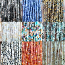 2x3mm粉晶玉石圆管形散珠DIY饰品配件绿东陵虎眼圆柱形串珠子批发