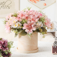 仿真花假花花束家居园艺装饰花梦娜大丽花塑料绢布把束花人造花束