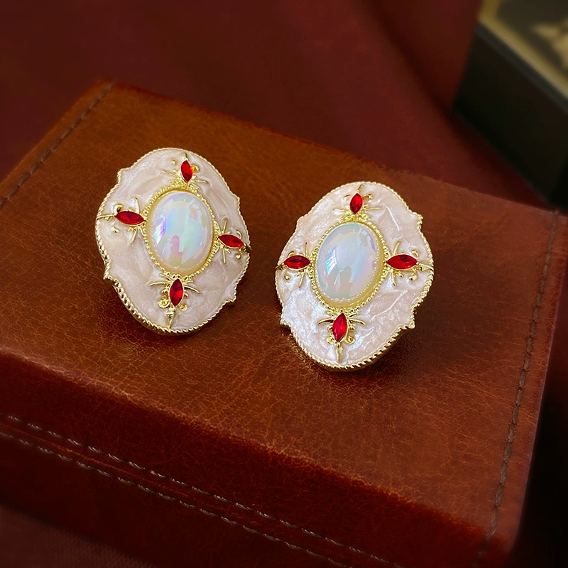Серебряная игла из жемчуга, ретро модные серьги, цветочные, французский ретро стиль, оптовый