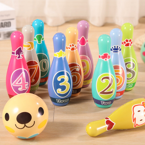Children's bowling toy set 2 indoor kindergarten parent-child sports ball games 3-year-old boys and girls toys educational