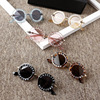 Children's fashionable sunglasses with letters, retro metal sun protection cream, Korean style, UF-protection