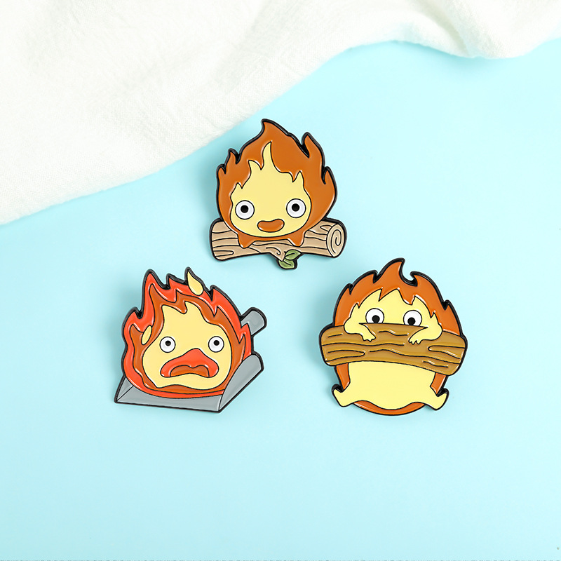 Daily Occasion Alloy Material Cartoon Style Pin Flame Alloy Stoving Varnish Unisex Brooches