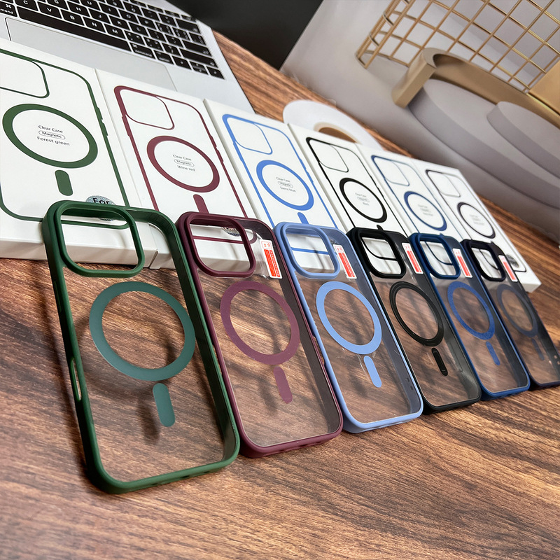 肤感磁吸壳适用iPhone17手机壳亚克力iphone16防摔15硬壳软边批发|undefined