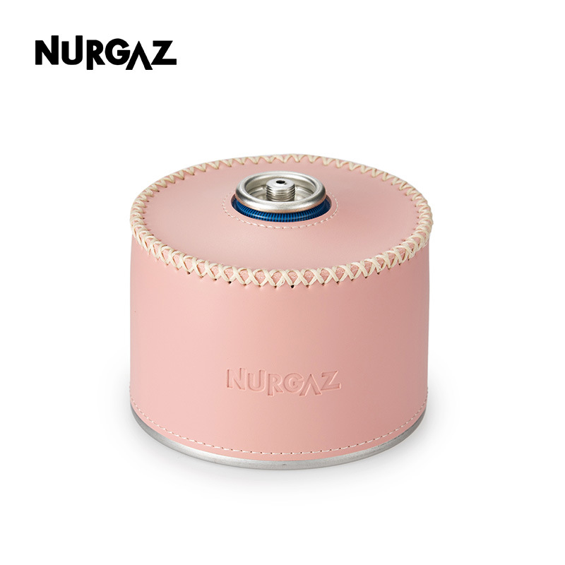 Nurgaz estufa cliente al aire libre camping montaña tanque de gas cubierta de cuero cubierta protectora del tanque de gas plana portátil camping vaca cubierta de cuero