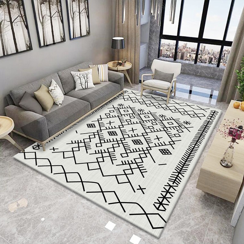 Simple moderna alfombra sala de estar dormitorio sofá nórdico mesa de café manta puerta estera hogar máquina lavable manta rectangular