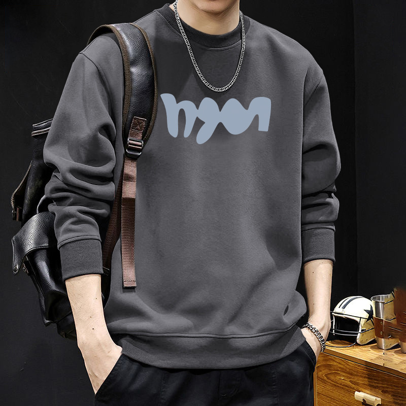 Suéter blanca de cuello redondo para hombres de otoño in tide marca de tendencia nuevo estilo de primavera y otoño suelta chaqueta versátil