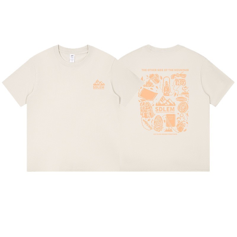 メンズ夏服230g楽しいプリントTシャツメンズトレンドラウンドネックゆったり半袖カジュアル万能インナーシャツレディースins|undefined