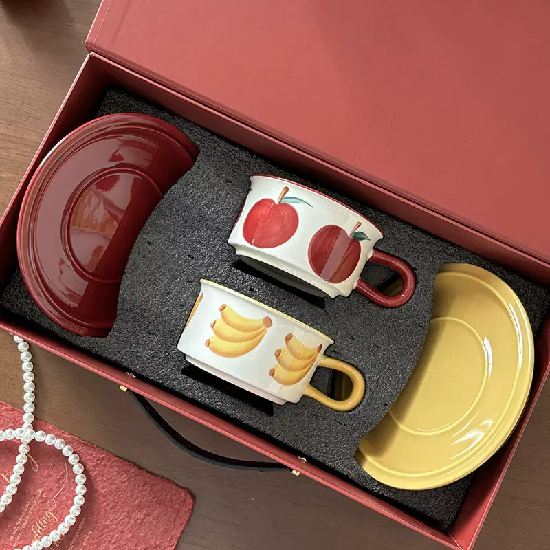 陶瓷咖啡杯套装礼盒对杯情侣杯伴手礼新婚生日礼物杯咖啡杯碟