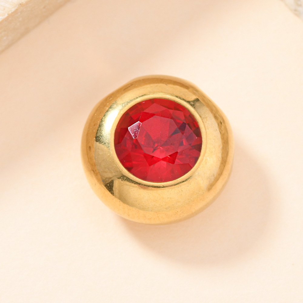 Joyas de acero inoxidable europeo y americano de un solo colgante transfronterizo fundición collar circular de zircon colgante joyas accesorios diy