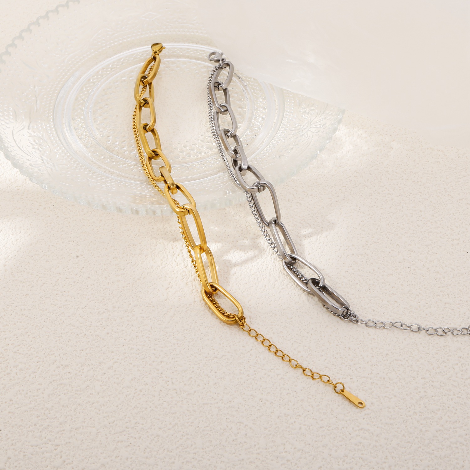 Chain Bracelet Classification 304 Stainless Steel Chain Material Real Gold Plated Geometric 316 Stainless Steel Streetwear Waterproof Non Tarnish 316 Stainless Steel Chain Bracelet
