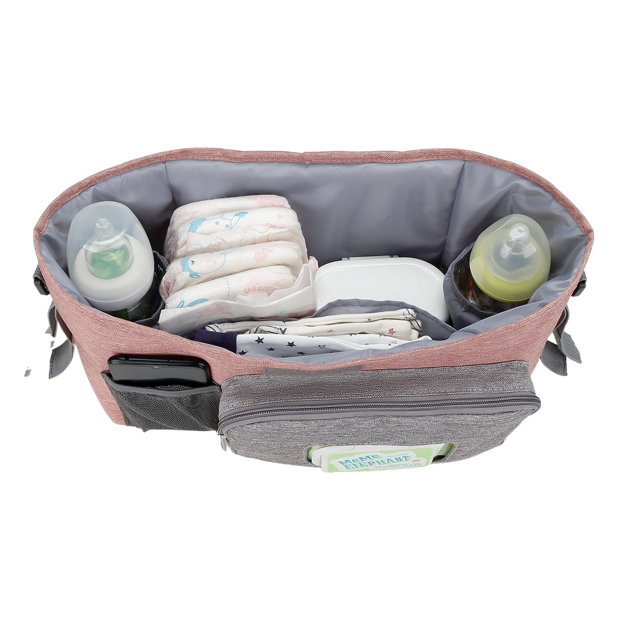 Baby stroller bag mother and baby travel outdoor stroller storage bag single shoulder mommy bag wet wipes function heat preservation