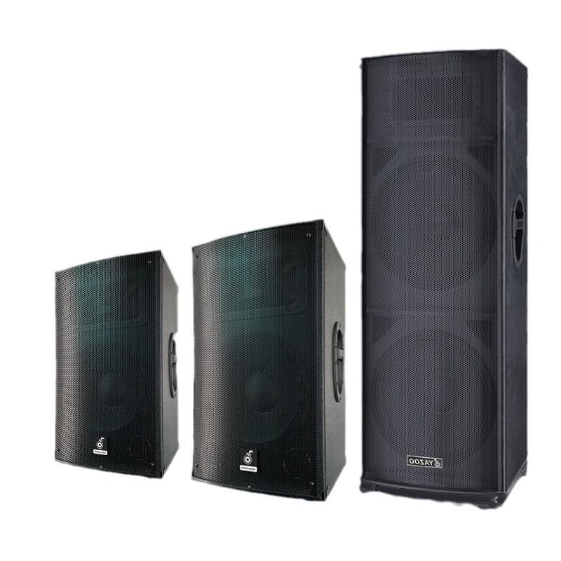 Traje de equipo de audio de escenario profesional personalizado al por mayor 12 pulgadas 15 pulgadas boda al aire libre dedicado pasivo altavoz de frecuencia completa