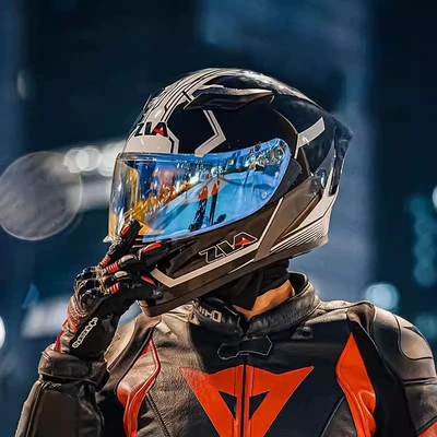 Motosiklet kaskı (dəbilqə): Helmet Electric Motorcycle Men's Big - white-ant-symphony-blue-common-day-and-night-20-expensive-m