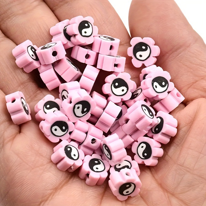 100 PCS/Package Soft Clay Tai Chi Flower DIY Jewelry Accessories Beads display picture 1