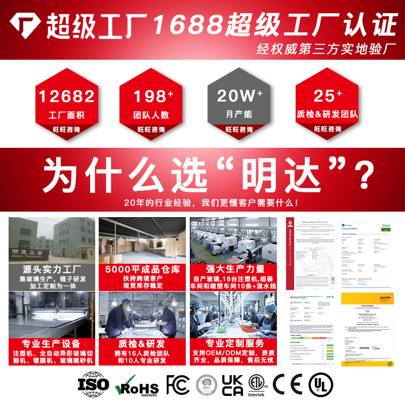 Ventas transfronterizas calientes nuevos productos unilaterales espejo LED bolsa de almacenamiento espejo de maquillaje ligero lujoso atenuable con lámpara caja de almacenamiento espejo de vestuario