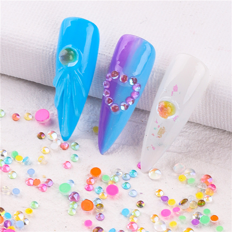 Transfronteriza nueva sirena colorida perla Aurora cristal transparente decoración de uñas joyería de uñas DIY 300 piezas en stock