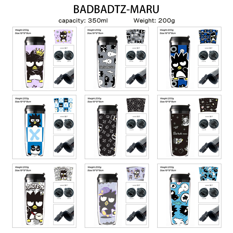 Cool Penguin Anime Water Cup, Sanrio Peripheral Double-Layer Insulated Sports Water Bottle, Cold Water Cup, Creative Water Cup