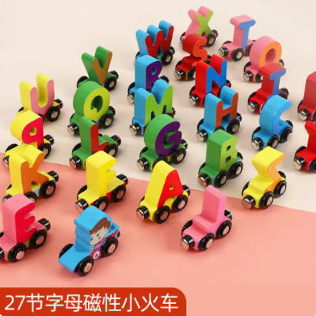 Los niños educativos magnéticos 27-Sección Digital carta de tren de montaje de arrastre de tráfico de animales de jardín de infantes juguetes de educación temprana