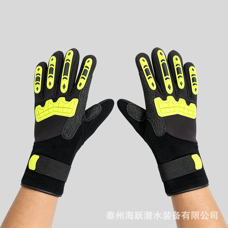 TPR anti-impact gloves for cycling, firefighting, mining, anti-pinch, anti-stab, shock-absorbing, impact-resistant, outdoor rescue gloves