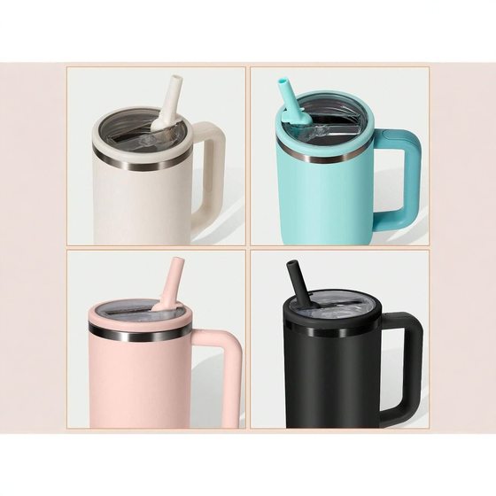Cross-border 40oz car cup lid seal leak-proof transparent cup lid single drink nozzle lid threaded lid folding straw lid