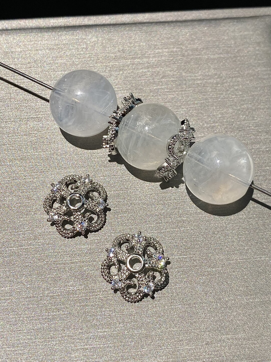 Color-Preserving 14K Gold-Filled Micro-Paved Zircon Crystal Accessories DIY Flower Tray Cap Spacer Beads Handmade Beaded Necklace Bracelet Accessories