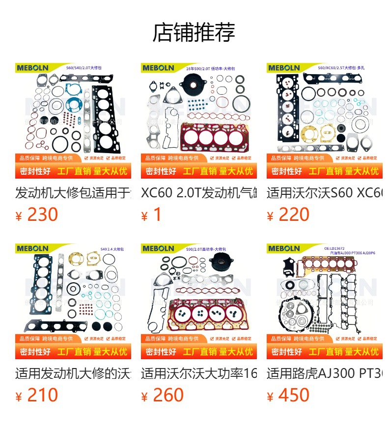 Suitable for Volvo S60 2.5t Engine Cylinder Head Gasket Set Engine Overhaul Kit 9966385