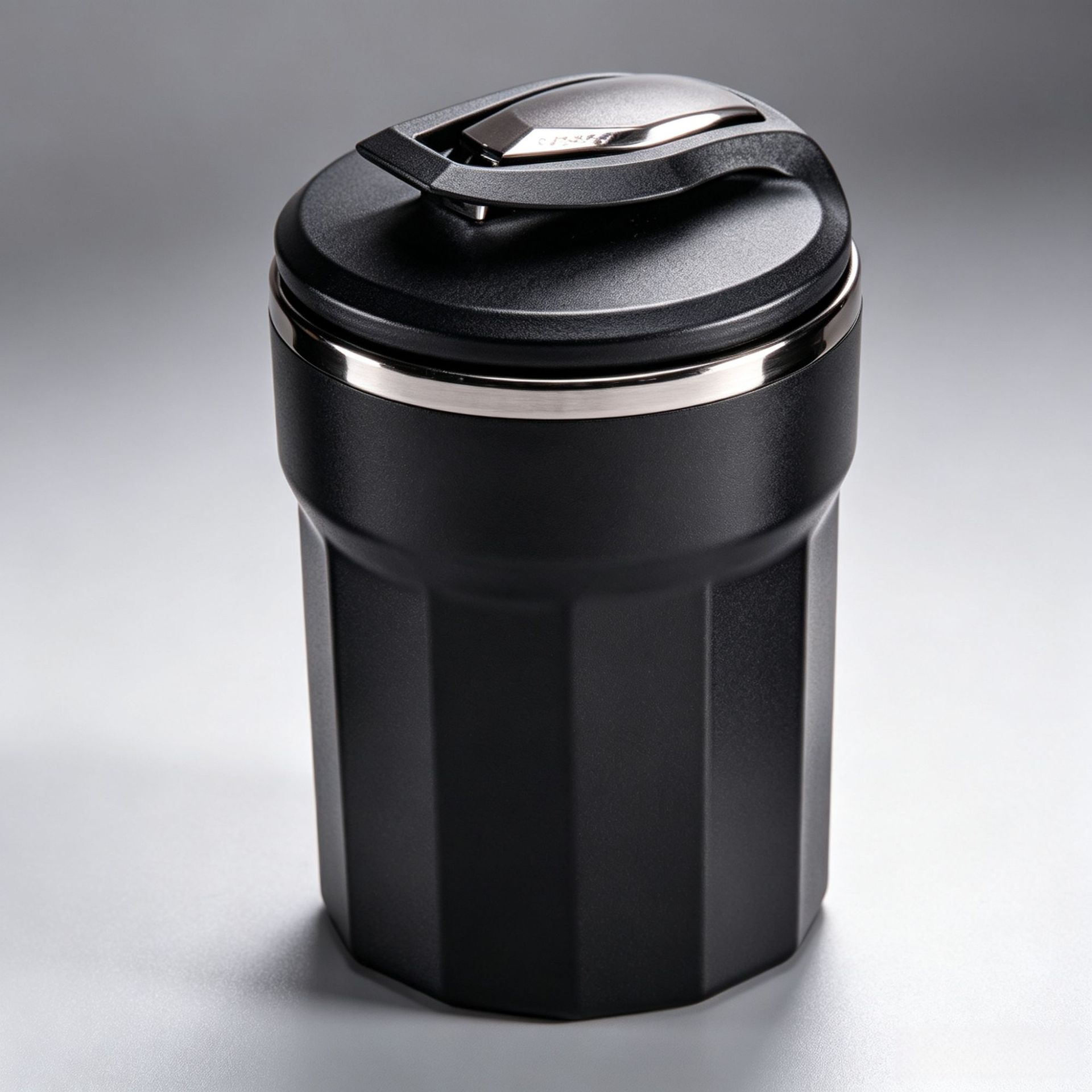 Car ashtray with LED blue light that illuminates when the lid is opened, removable and washable inner liner, metal flame-retardant car ashtray