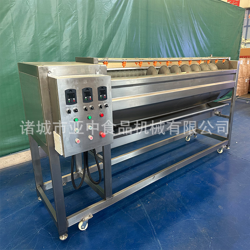 食品厂批发土豆根薯类蔬菜去皮机 毛刷清洗机 螺旋毛刷去皮机