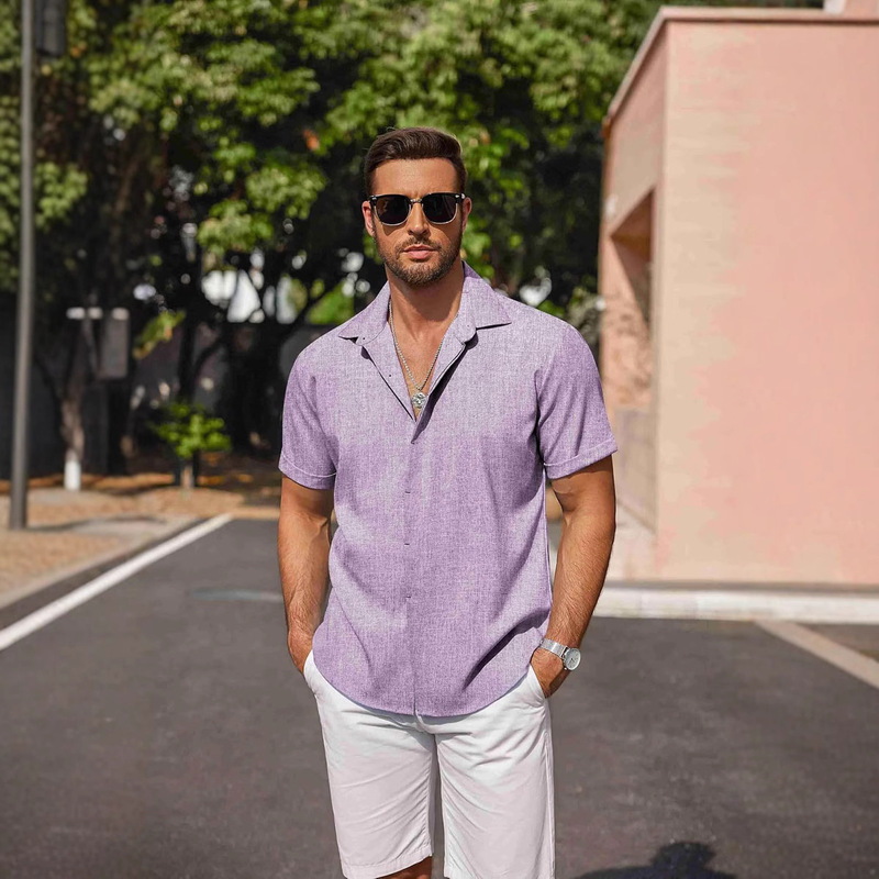 Coofandy Mens Linen Shirts Short Sleeve Casual Shirts Button down Shirts Men Beach Summer Wedding Liners Coofandy Mens Linen Shirts Short Sleeve Casual Shirts Button down Shirts Men Beach Summer Wedding Liners