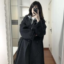 2025年秋冬季反季简约高级感羊毛呢外套女士长毛加厚双面羊绒大衣