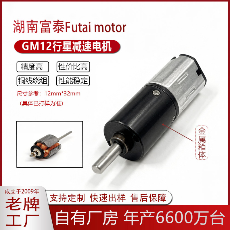 Futai Gm12 Planetary Reduction Motor Beauty Equipment Small Motor Dc Micro Metal Brushed Motor