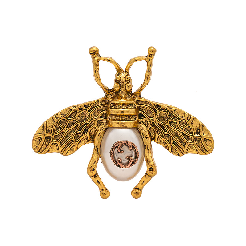 El sentido de metal retro hace viejos broches de perlas de abeja de imitación de nicho de temperamento europeo y americano broches de alto nivel para mujeres image 6