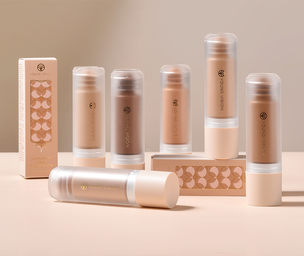 YOUNG VISION Bottom Press Foundation is a detachable matte facial base makeup liquid that is not prone to smudge undefined