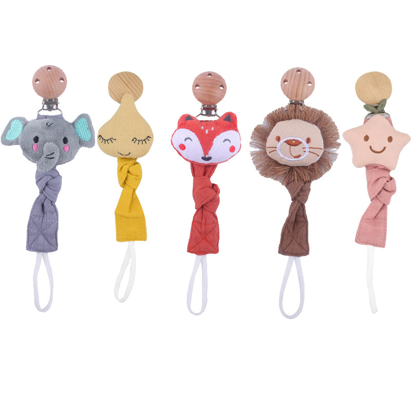 Pacifier chain baby products baby pacifier clip pacifier cotton and linen tooth tape anti-loss clip tooth glue chain foreign trade