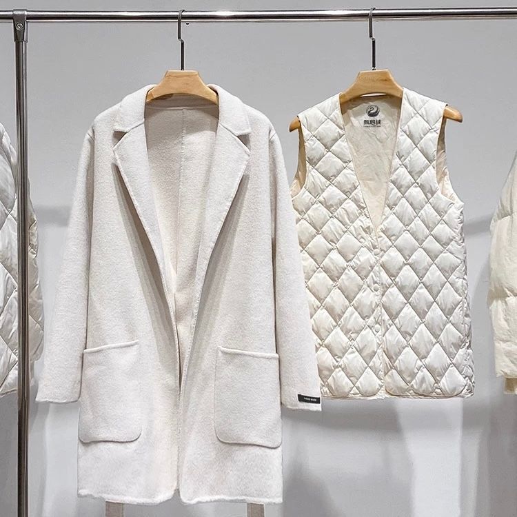 2025 Lightweight Coat with White Goose down Vest for Women, Base Layer Vest Jacket, Sleeveless Winter