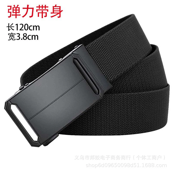[Square center line buckle] - black丨elastic band