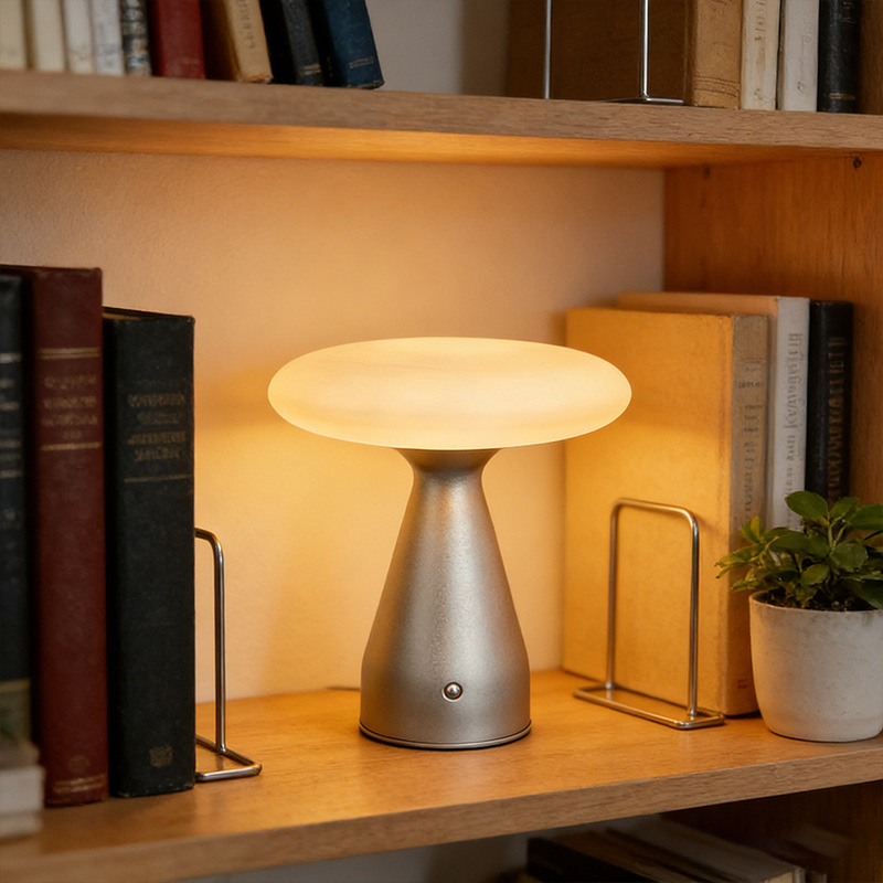 北欧中古ins风卧室床头创意蘑菇台灯客厅书房氛围充电触摸小夜灯