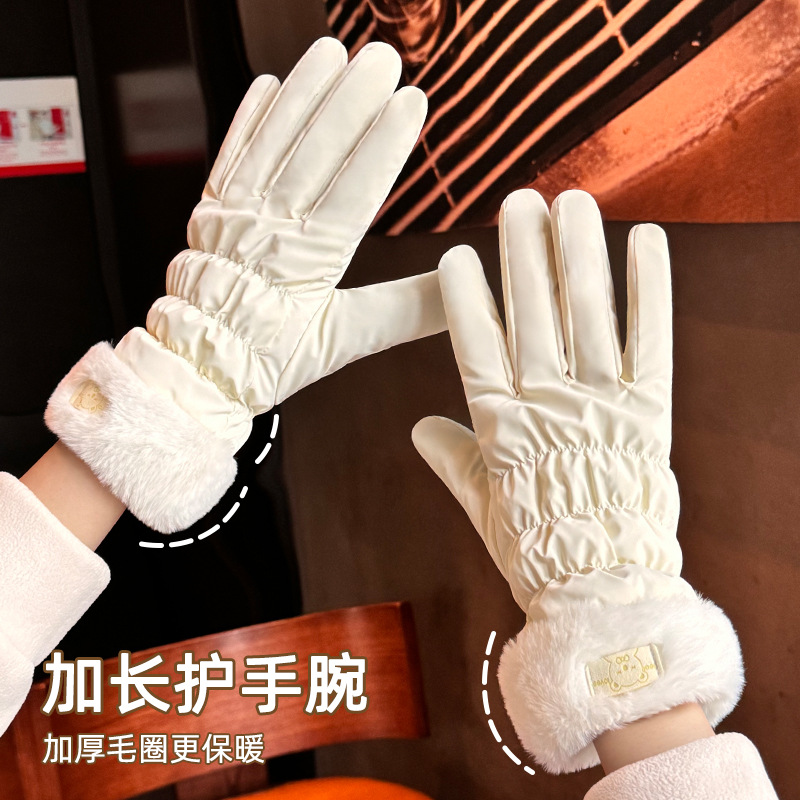 手套女冬季加绒加厚防水保暖2025新款触屏防风防寒电动车骑行滑雪