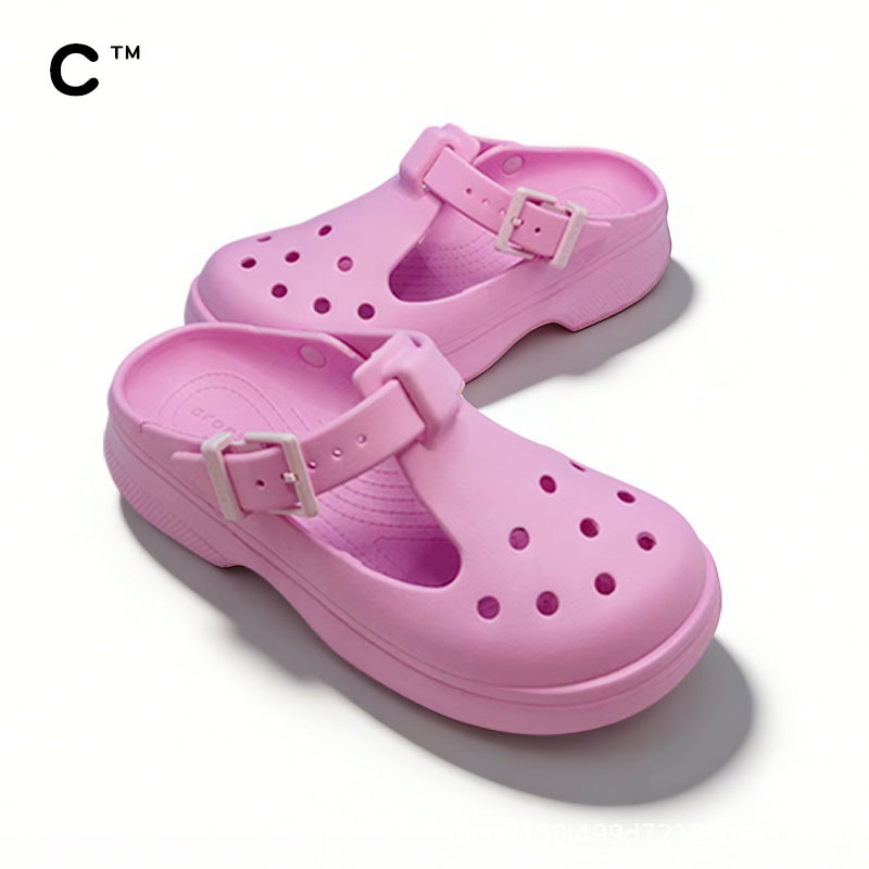 Cross Mary Jane Clogs for Women, Classic Simple Outdoor Casual Beach Shoes, Women's Non-Slip Closed-Toe Sandals