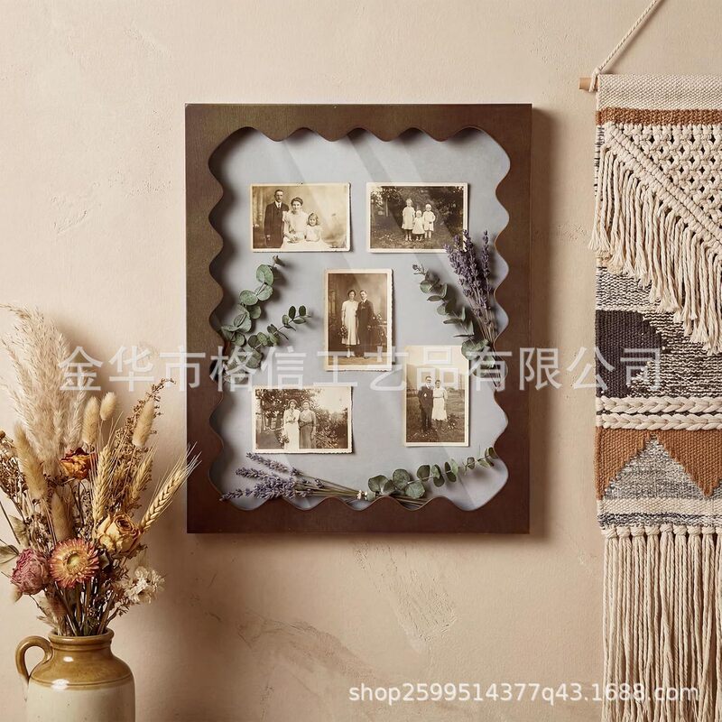 Dried flower specimen photo frame, three-dimensional hollow collection box, handmade DIY display frame, scallop wave edge, transparent and dustproof Dried flower specimen photo frame, three-dimensional hollow collection box, handmade DIY display frame, scallop wave edge, transparent and dustproof