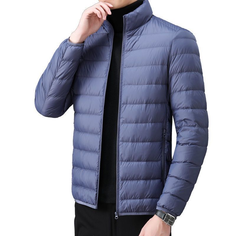 Invierno ligero abajo Chaqueta de algodón acolchado de los hombres más el tamaño corto ocasional del collar del soporte chaqueta caliente papá de los hombres Chaqueta de algodón acolchado