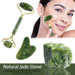 New Double-Head Jade Roller Scaler Massage Therapy Scraper Face Massager Thick Beauty Device Cross-Border