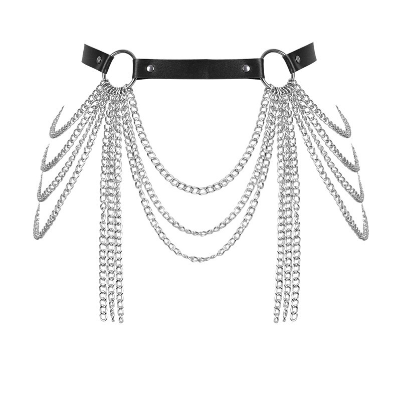 European and American Fashion Trend Waist Chain Leather Integrated Leg Ring Garter Belt Punk Leg Ring Garter Belt