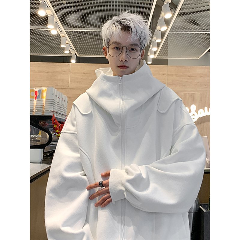Solid Color Cardigan Sweater Men's 2024 Spring and Autumn New High-end Feeling Duffy Handsome American Casual Loose Hoodie Jacket Solid Color Cardigan Sweater Men's 2024 Spring and Autumn New High-end Feeling Duffy Handsome American Casual Loose Hoodie Jacket