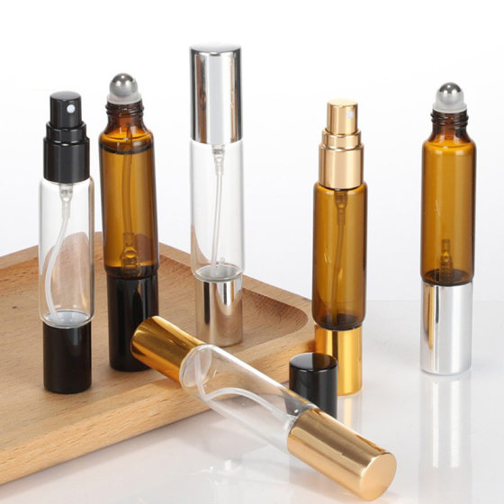 Double Head Ball Spray Bottle Portable Brown Oil Bottle 10ml Perfume Bottles Wholesale Brown Perfume Bottle