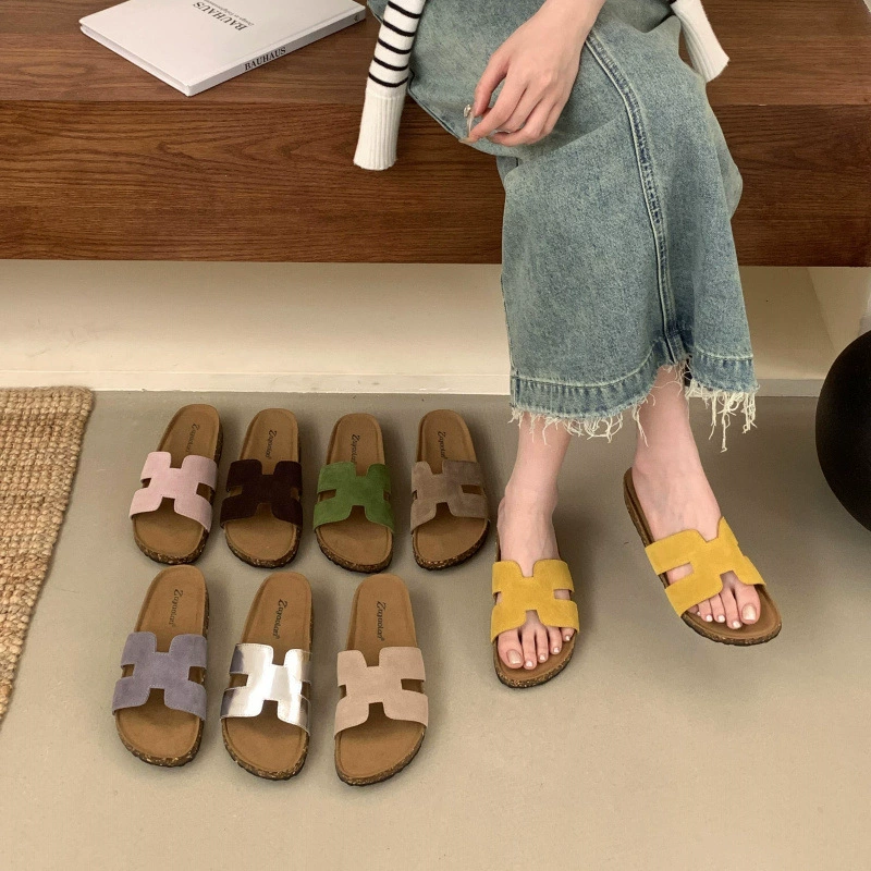 Натуральные кожаные тапочки-сандалии Boken, лето 2025, новые, нескользящие, удобные, дышащие, повседневная обувь для женщин с мягкой подошвой