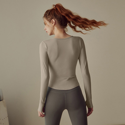 Women's Braided Yoga Top for Autumn/Winter  New Style Long Sleeve Professional Pilates Set Training and Fitness Top