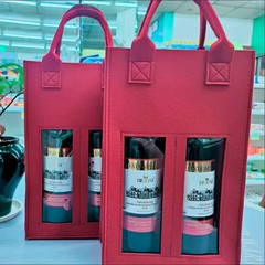 フェルトワインバッグ、ワインギフトボックス、手持ちギフトバッグ、2本のボトルフェルトバッグ、落下防止カバー、カスタマイズ可能
