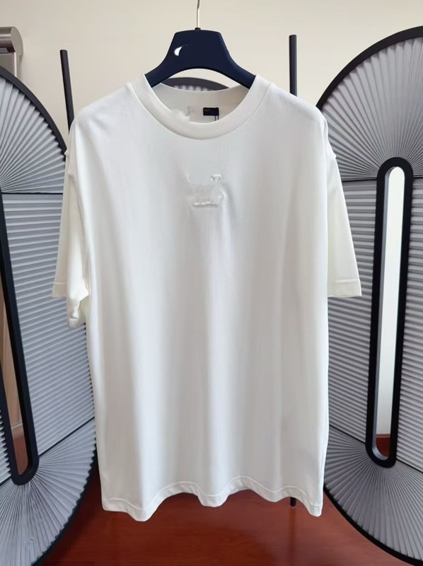 【L家正規版在庫あり】25ss新作エンボス加工コットンTシャツ半袖男女兼用カジュアル万能|undefined